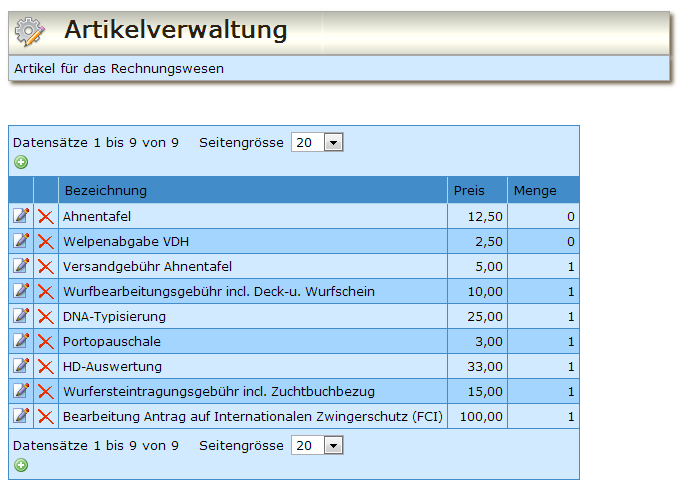 Artikelübersicht